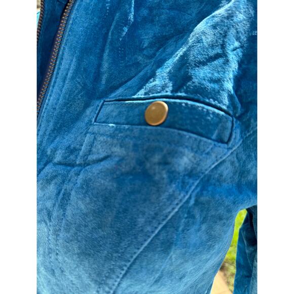 MSRP $199.50 NWOT Chico’s Suede Leather Shacket Aqua Blue Size S | QUICK SHIP - Picture 5 of 9